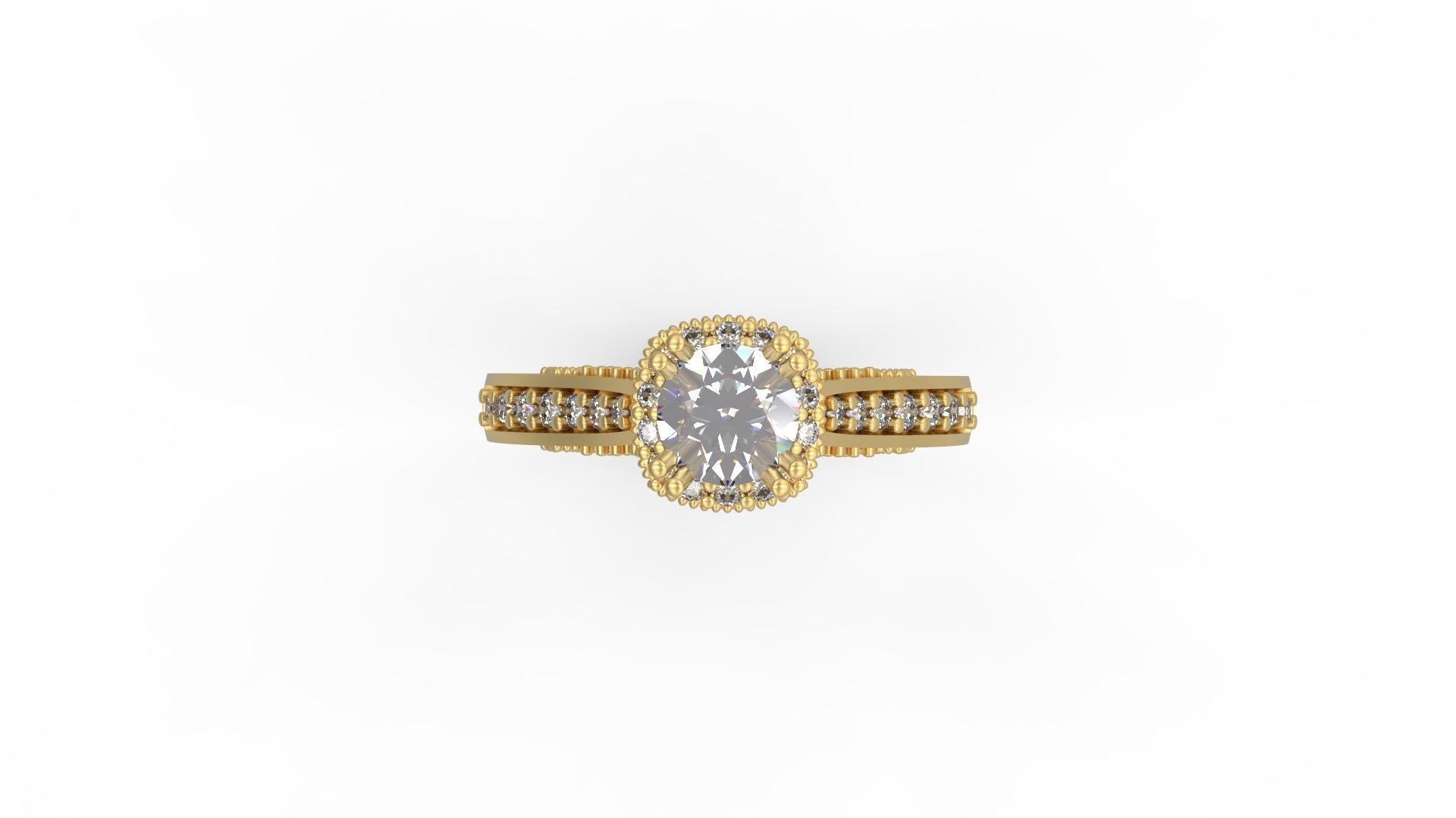 Woman Solitaire Ring 1062 3D print model_4