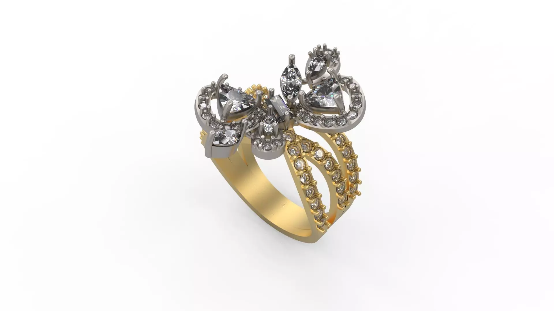 Woman Solitaire Ring 1070 3D print model