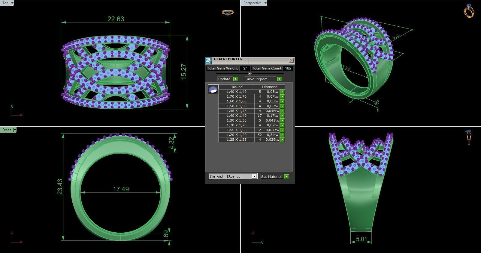 Woman Solitaire Ring 1033 3D print model_5