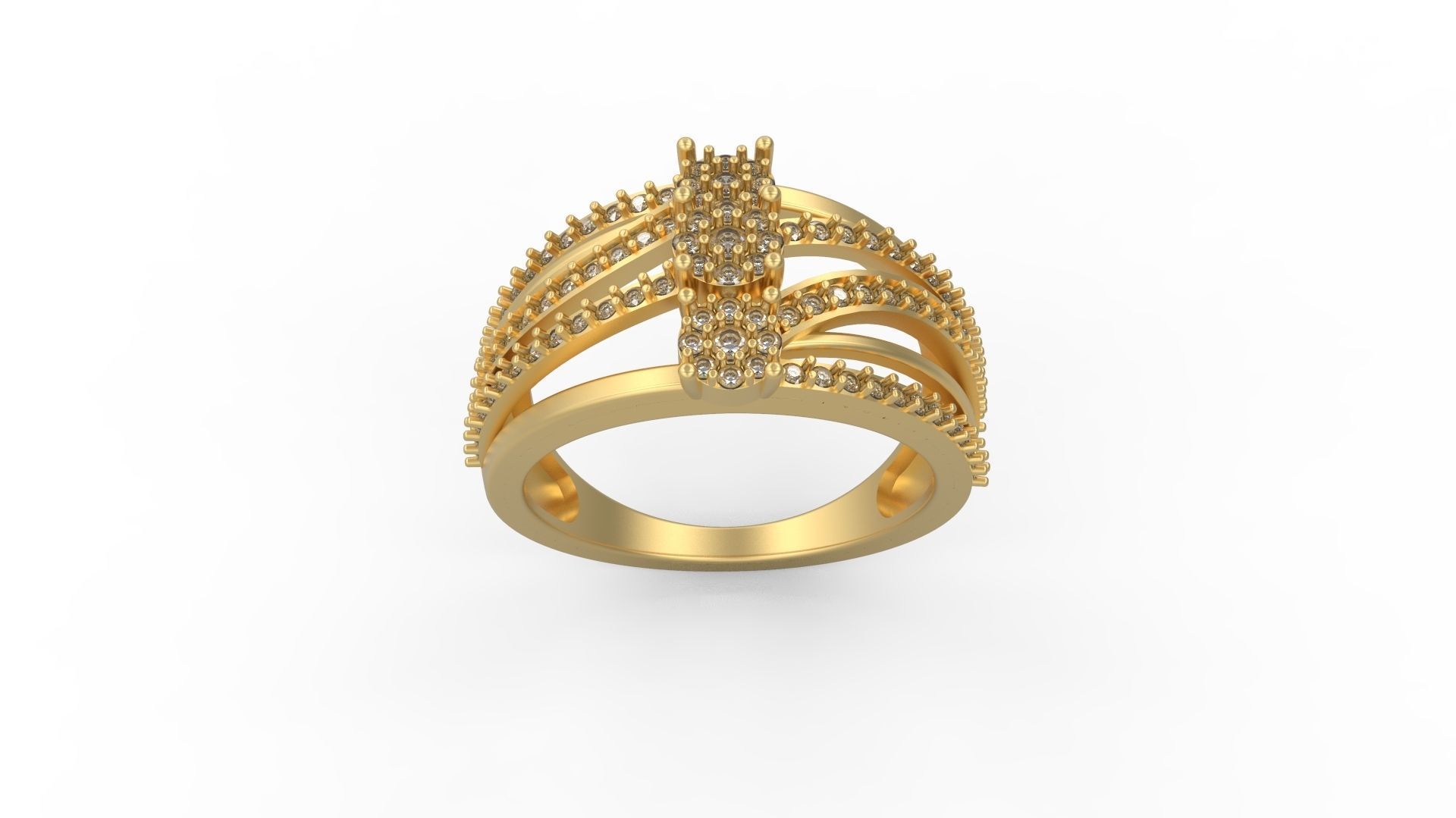 Woman Solitaire Ring 1071 3D print model_3