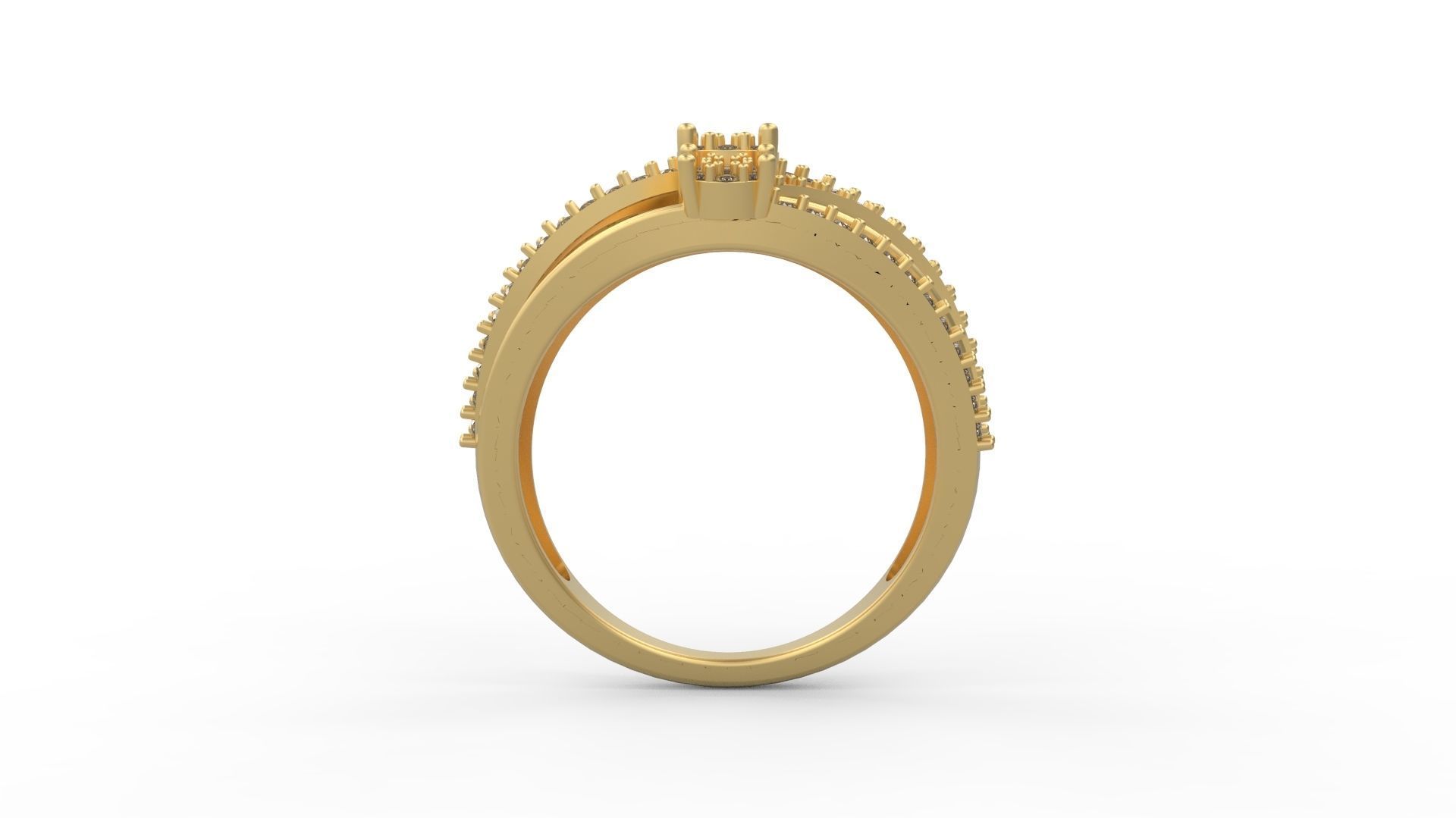 Woman Solitaire Ring 1071 3D print model_1