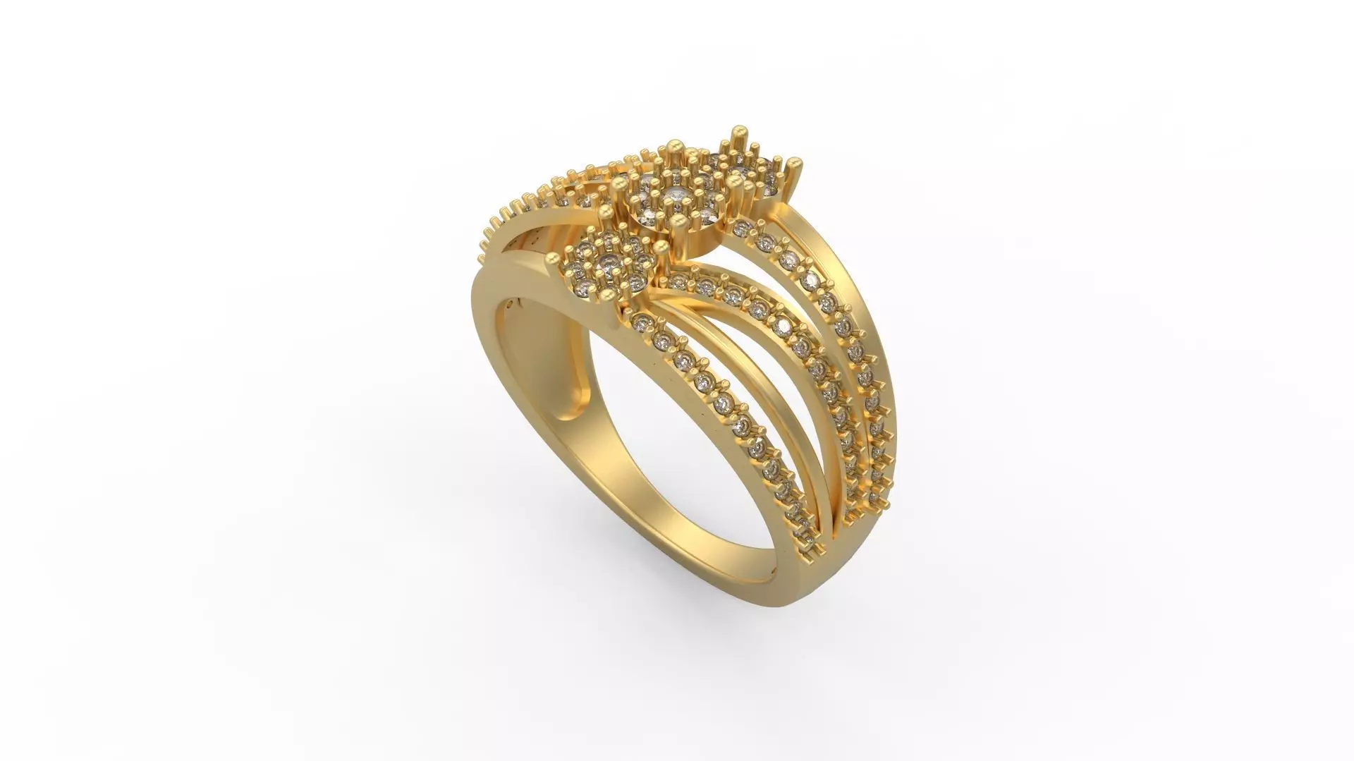 Woman Solitaire Ring 1071 3D print model_0