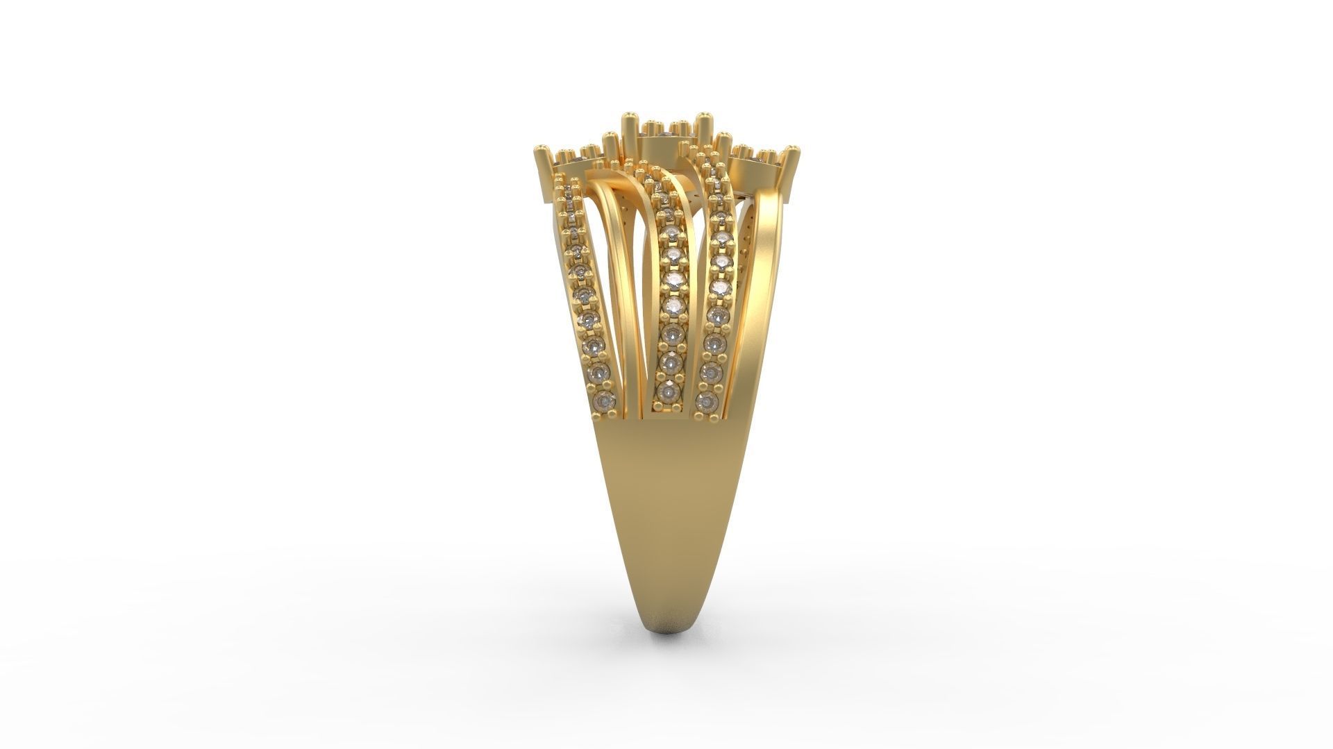 Woman Solitaire Ring 1071 3D print model_2