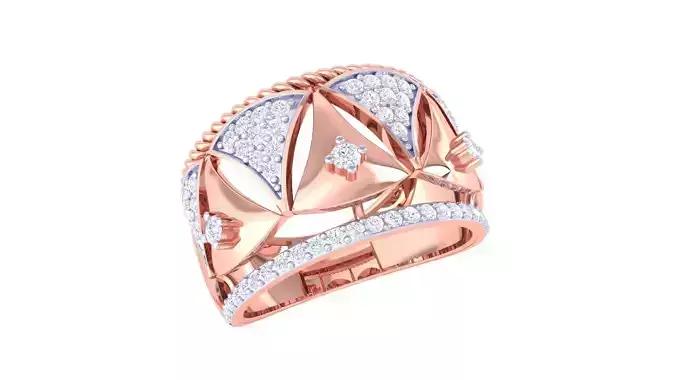 High Jewelry Diamond Cocktail Ring 3dm stl obj