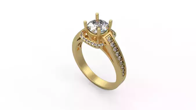 Woman Solitaire Ring 1039