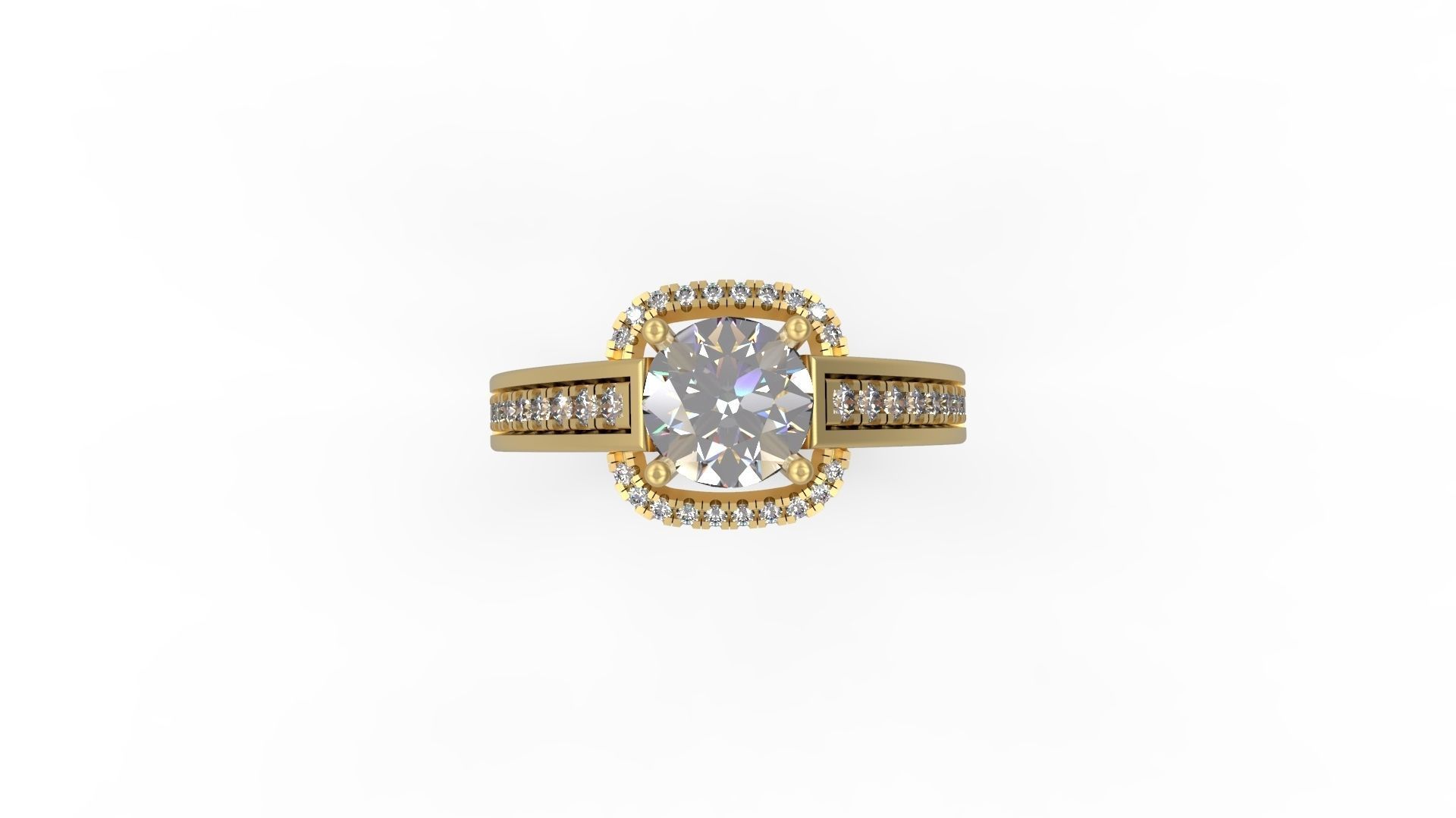 Woman Solitaire Ring 1039 3D print model_4