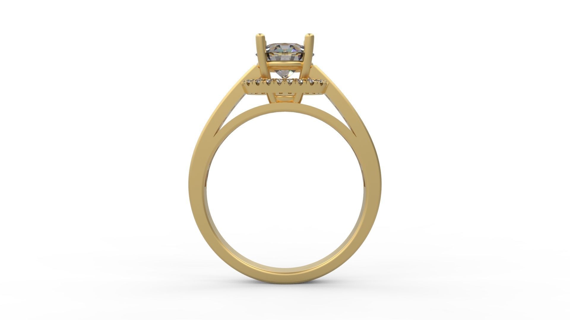 Woman Solitaire Ring 1039 3D print model_1