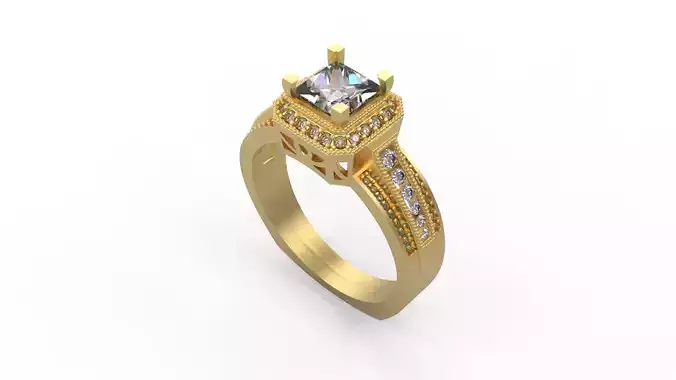 Woman Solitaire Ring 1043