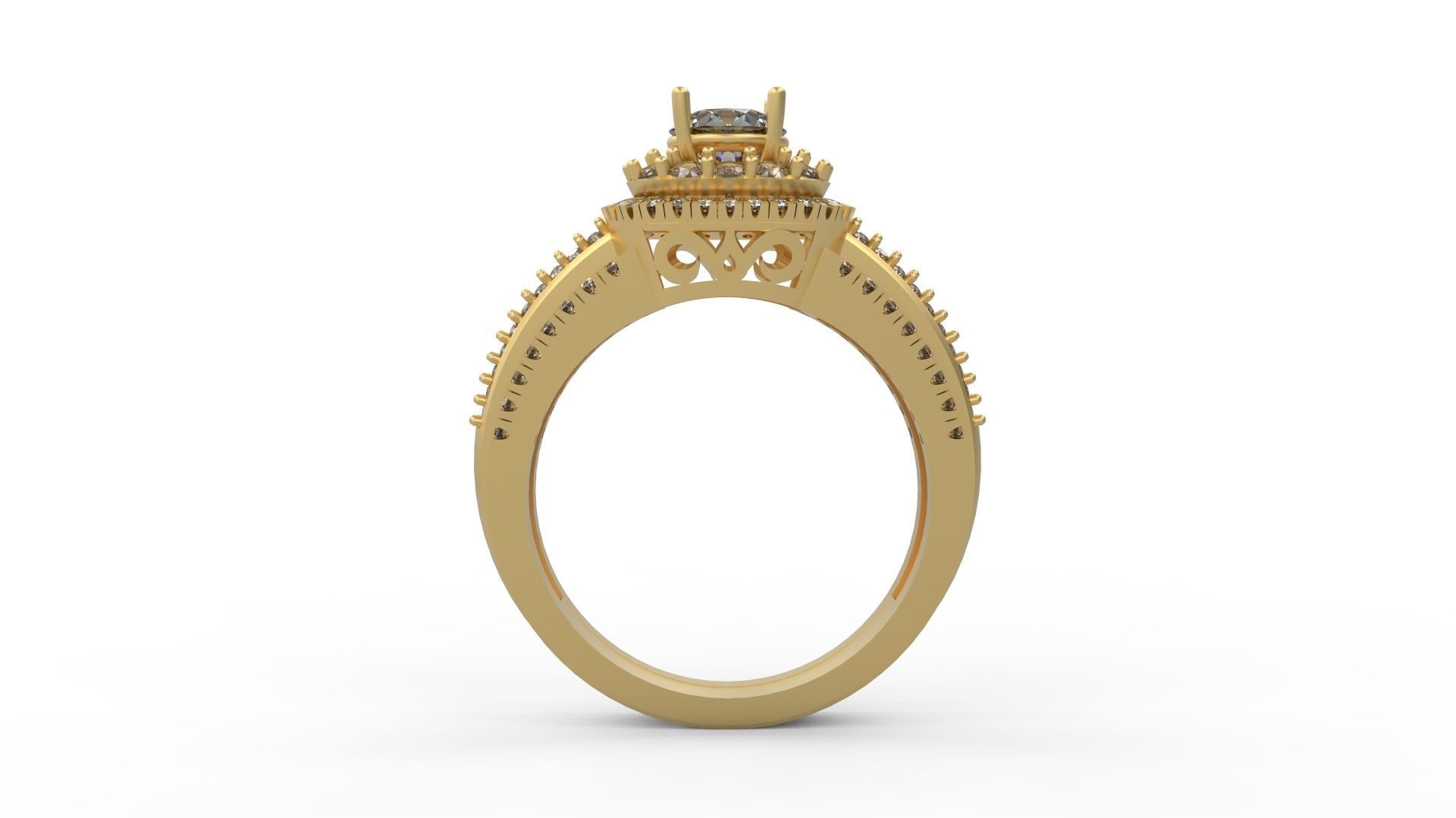 Woman Solitaire Ring 1044 3D print model_1