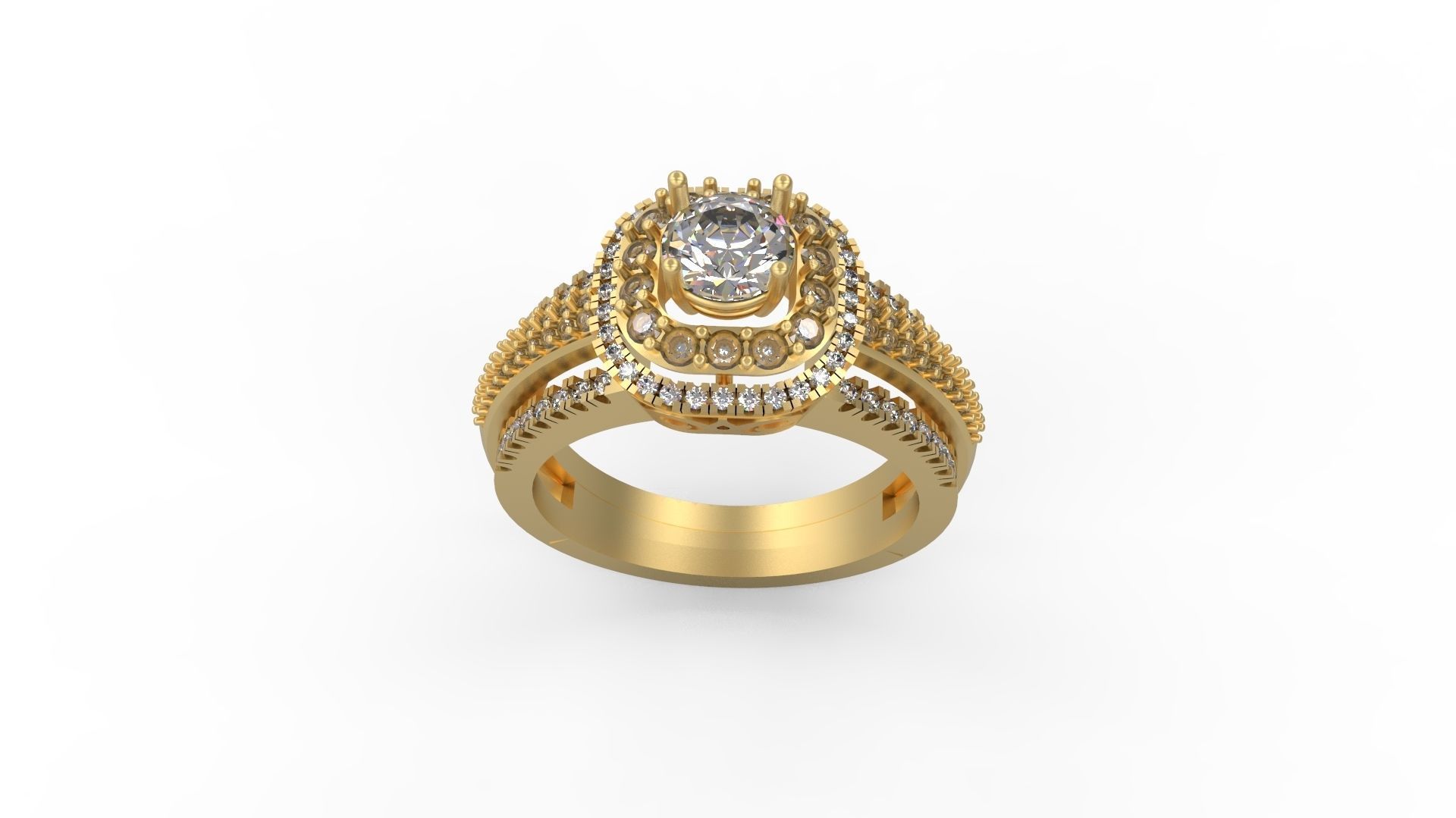 Woman Solitaire Ring 1044 3D print model_3
