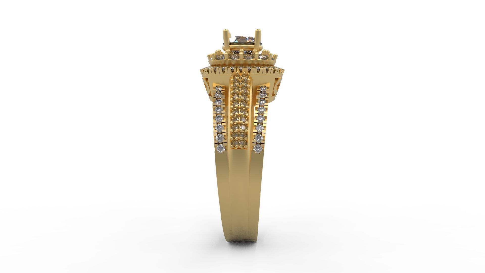 Woman Solitaire Ring 1044 3D print model_2