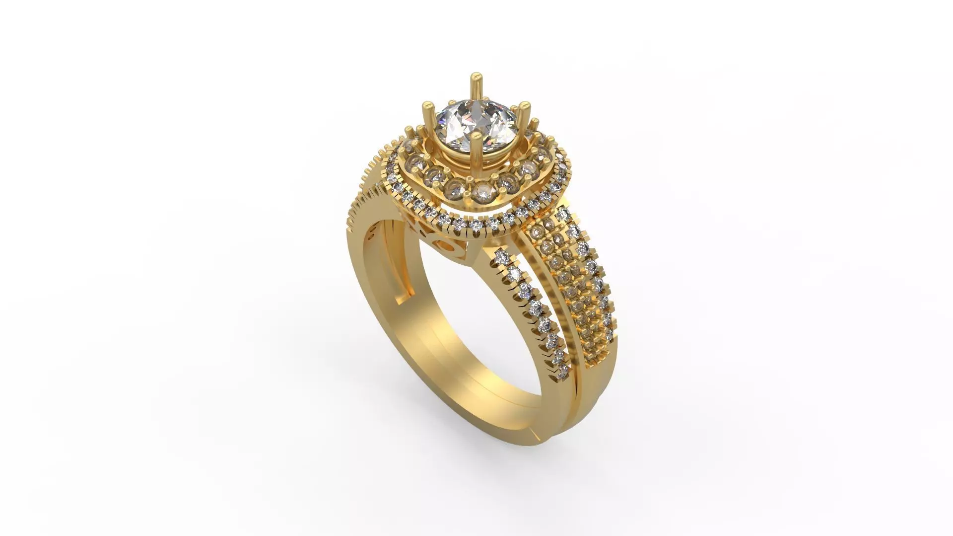 Woman Solitaire Ring 1044 3D print model_0
