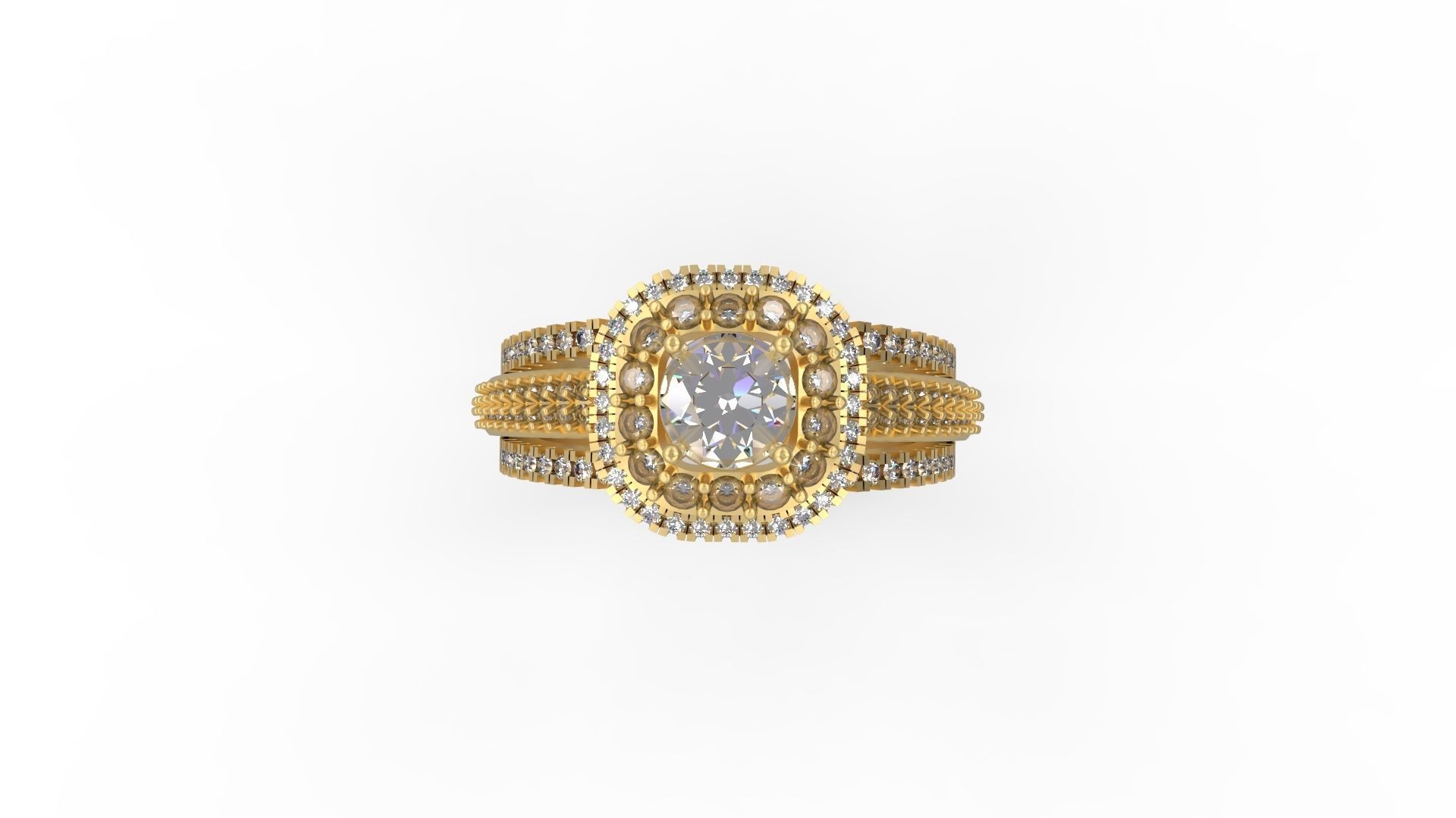 Woman Solitaire Ring 1044 3D print model_4