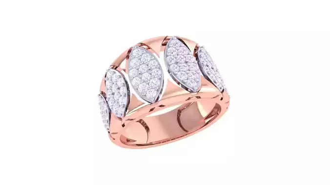 High Jewelry Diamond Cocktail Ring 3dm stl obj