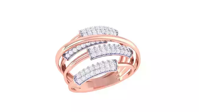 Wire Mesh High Jewelry Diamond Cocktail Ring 3dm stl obj