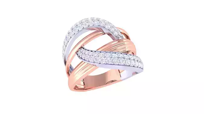 Wire High Jewelry Diamond Cocktail Ring 3dm stl obj