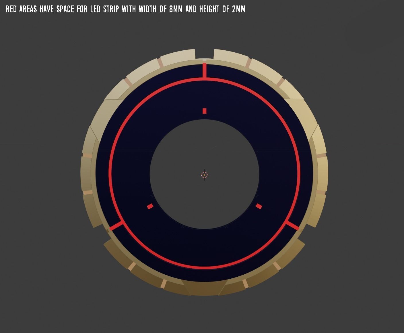 Genshin Impact - Candace shield - led strips support 3D print model_10