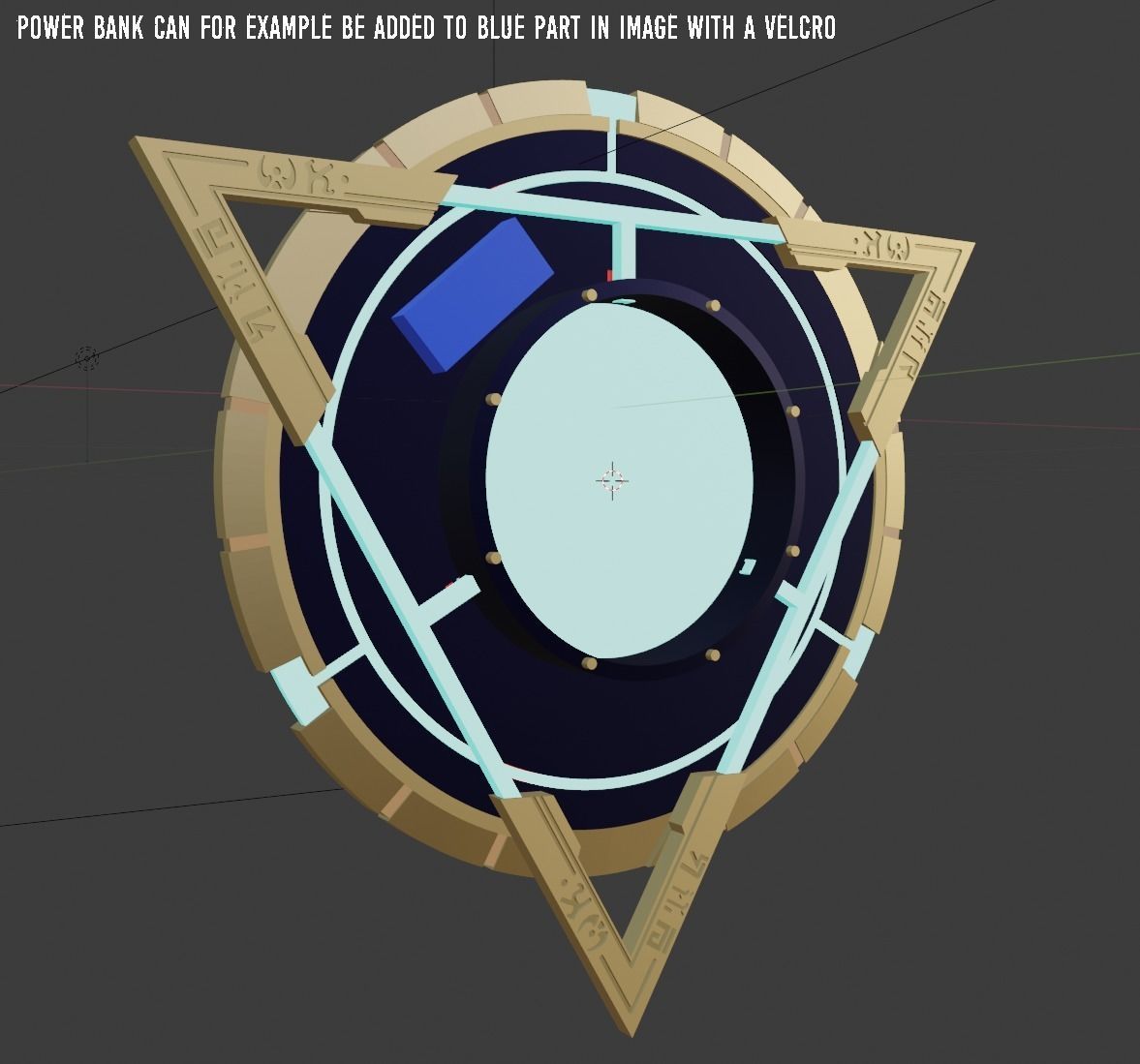 Genshin Impact - Candace shield - led strips support 3D print model_14