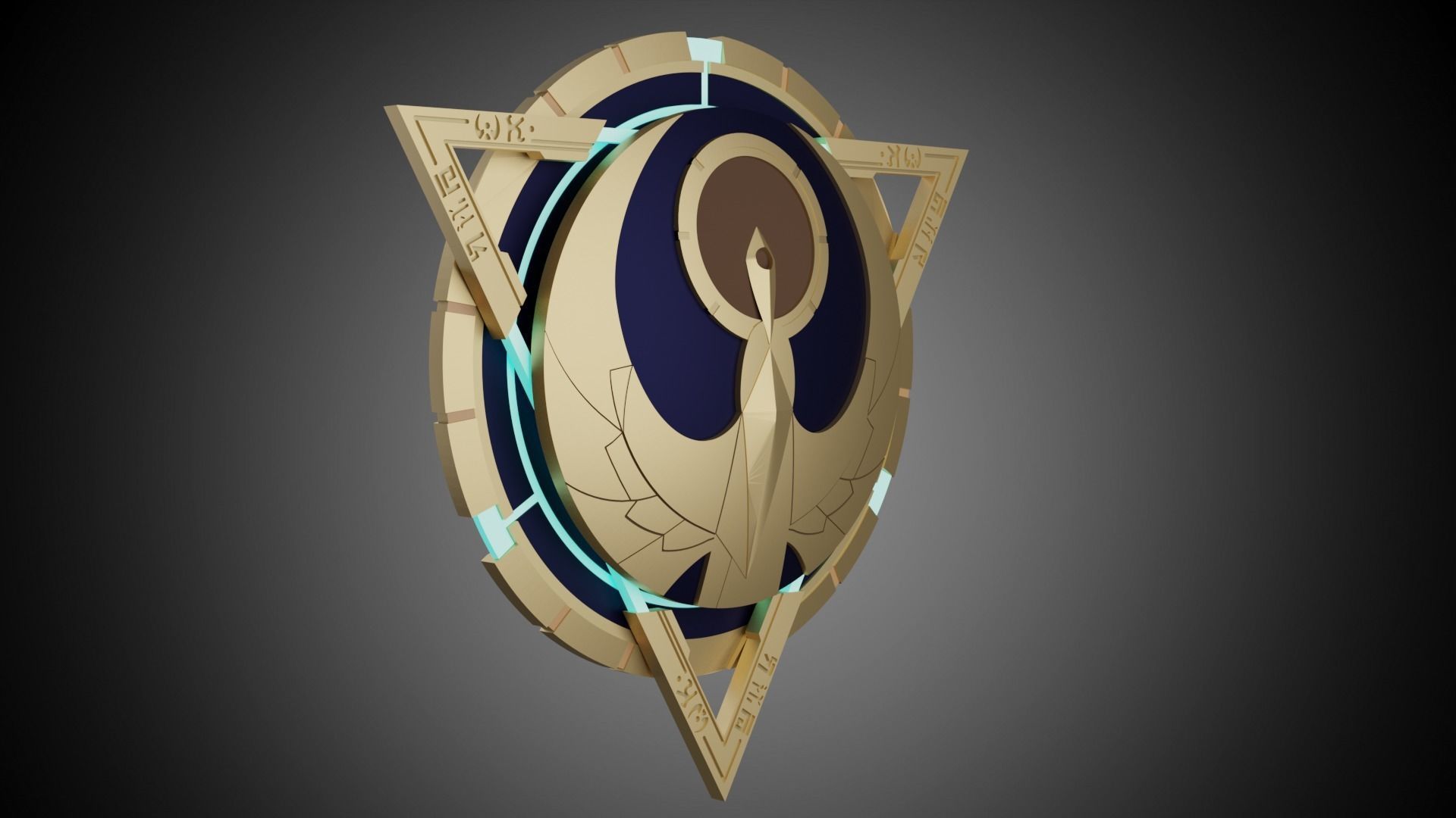 Genshin Impact - Candace shield - led strips support 3D print model_2