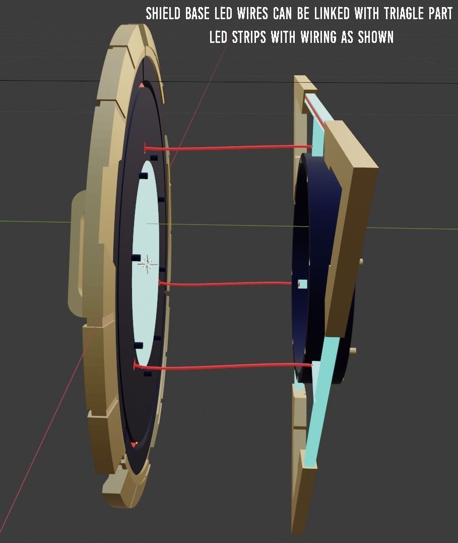 Genshin Impact - Candace shield - led strips support 3D print model_12