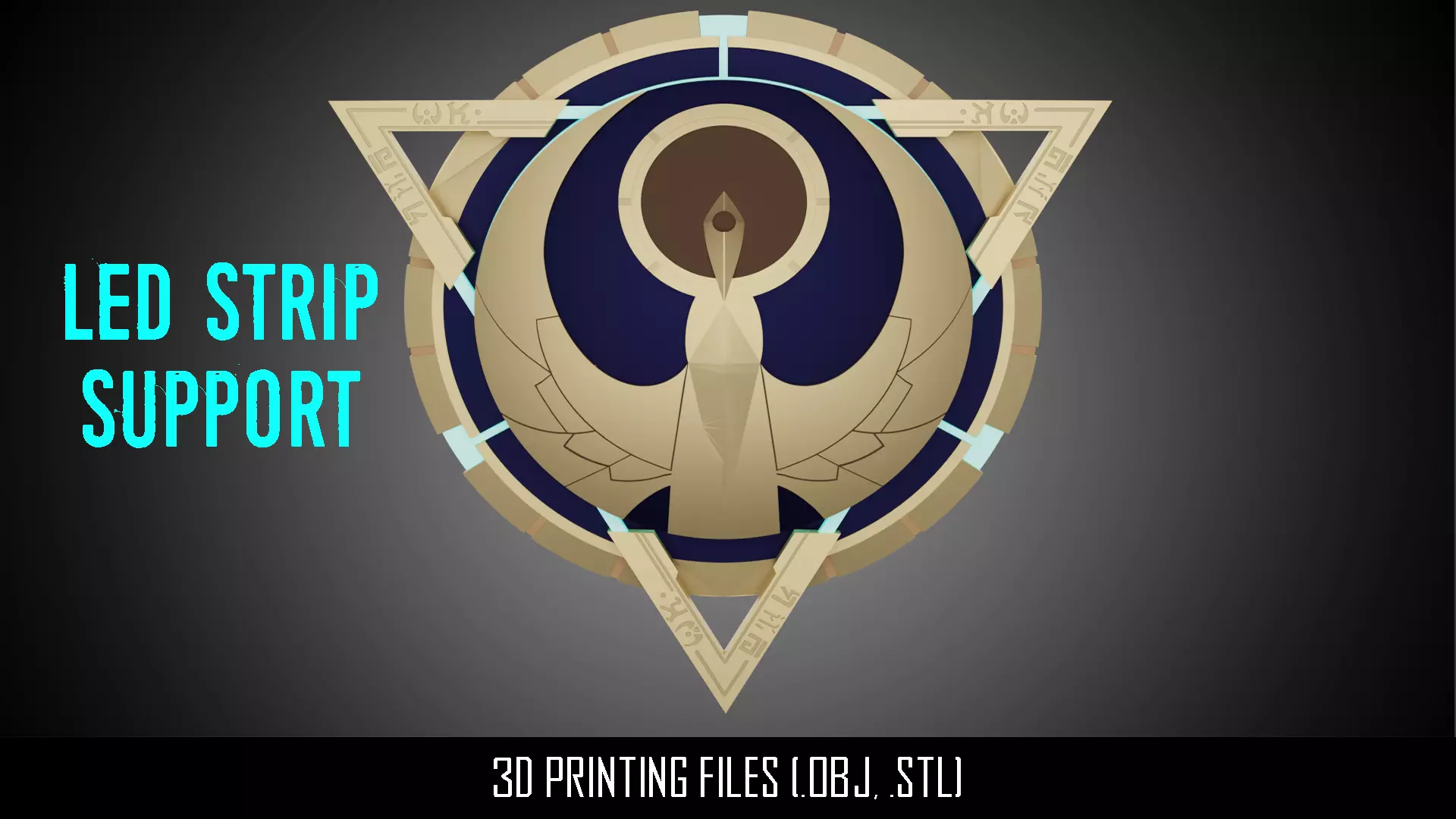 Genshin Impact - Candace shield - led strips support 3D print model_0