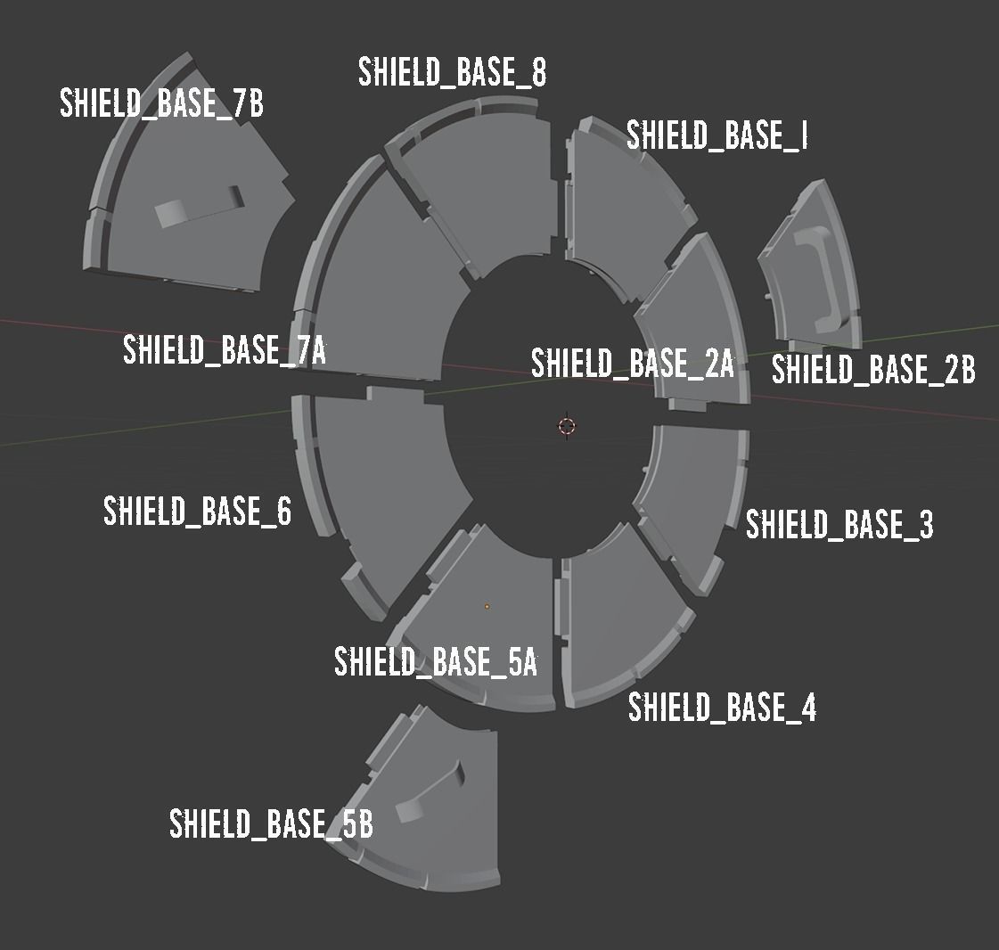 Genshin Impact - Candace shield - led strips support 3D print model_16