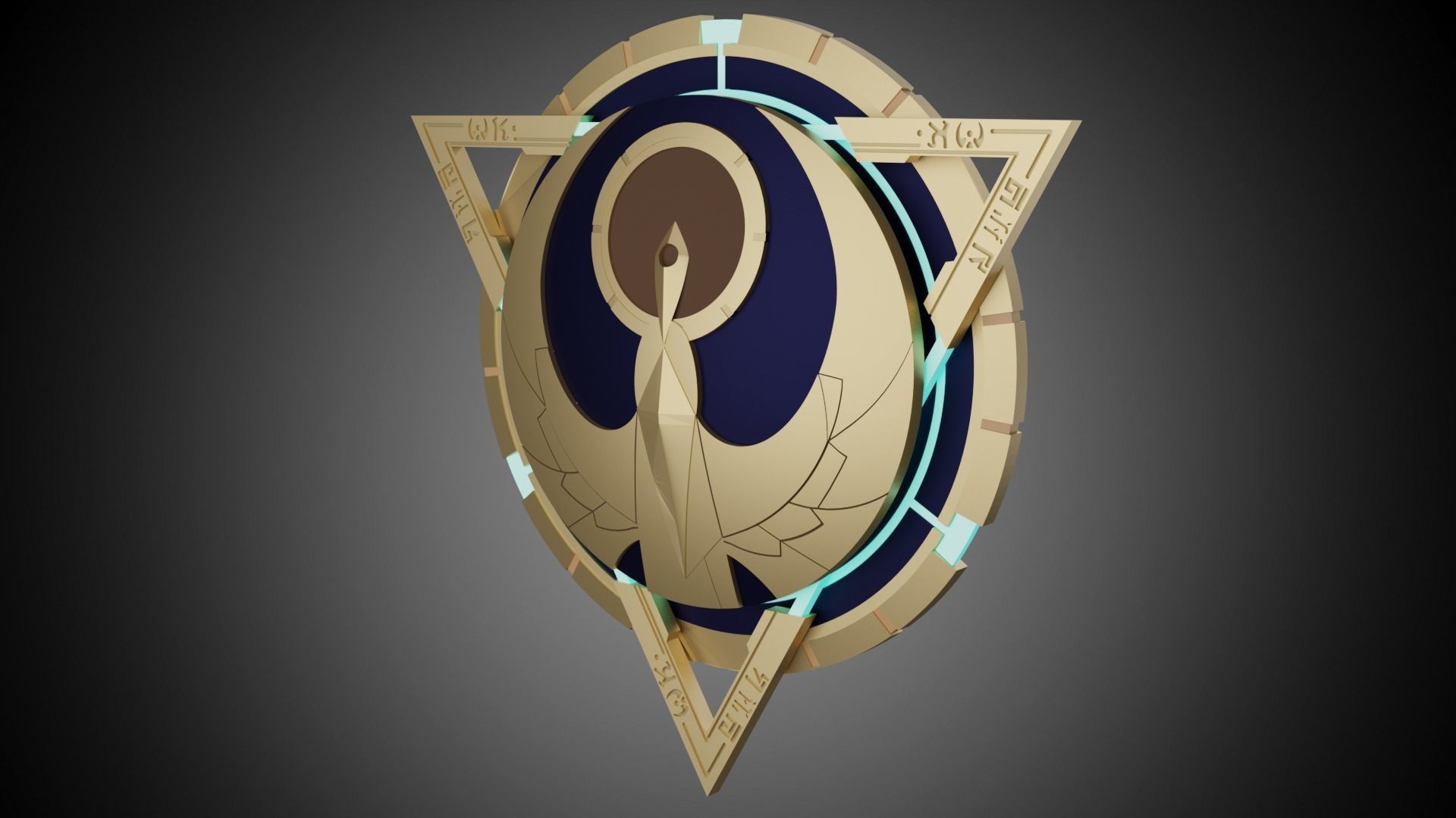 Genshin Impact - Candace shield - led strips support 3D print model_8