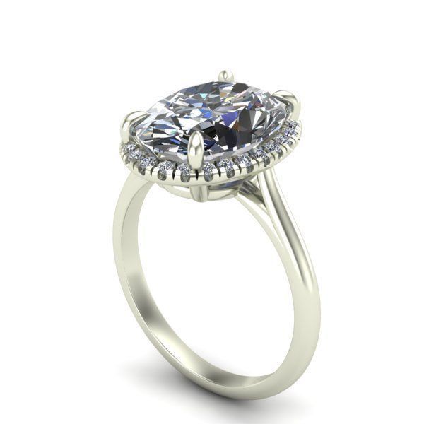 Ring with oval  3D print model_2