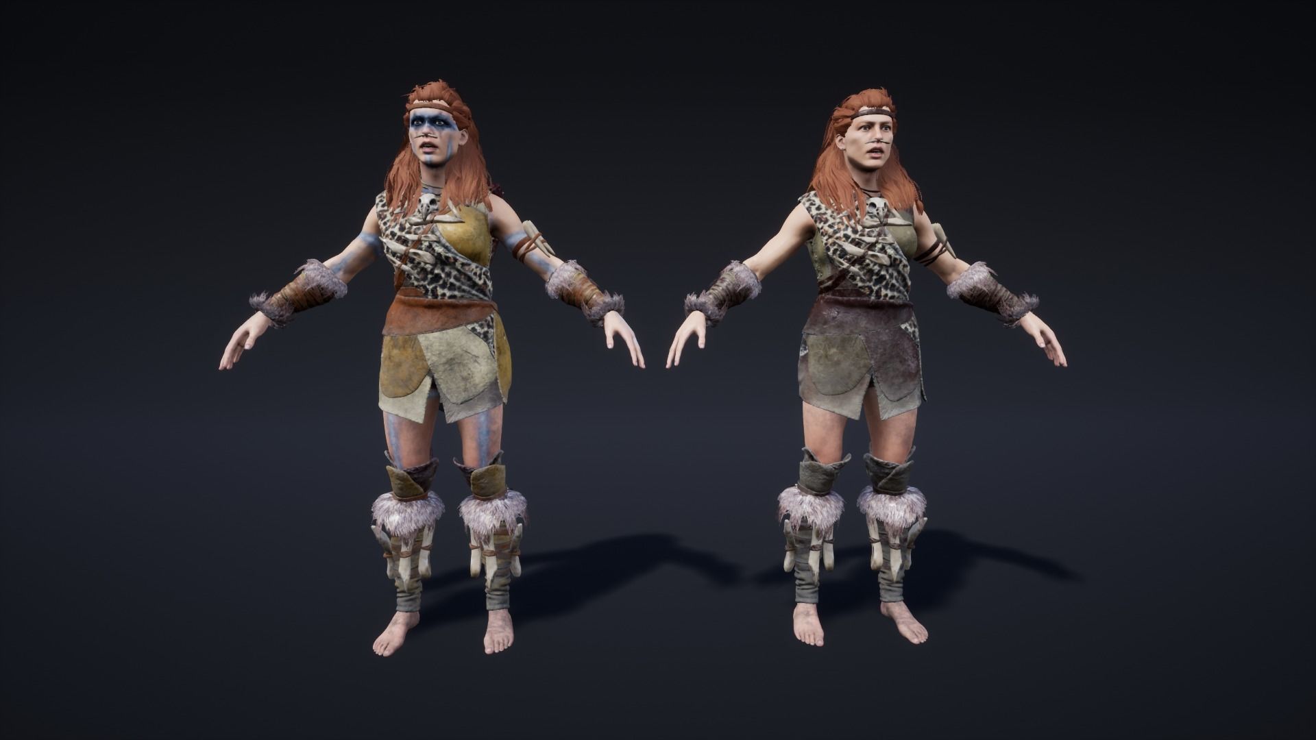 Primitive  Survival Character 02  Low-poly 3D model_9