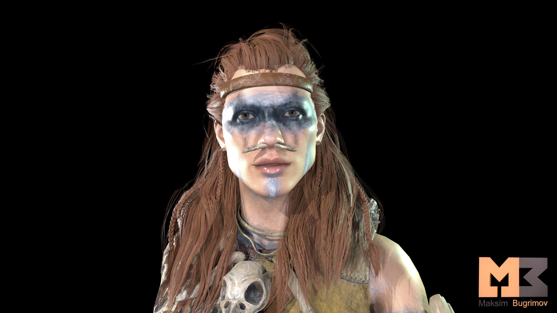 Primitive  Survival Character 02  Low-poly 3D model_7