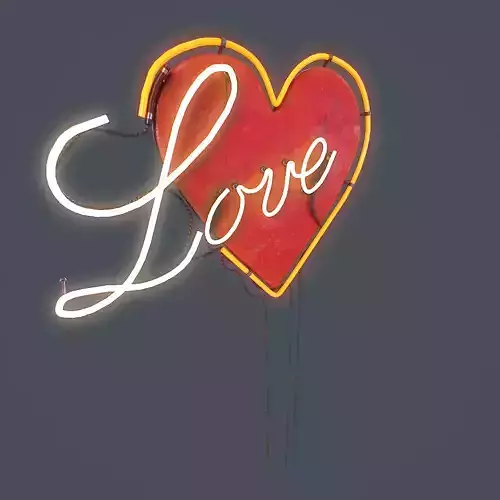 Love neon sign v1 Low-poly 3D model
