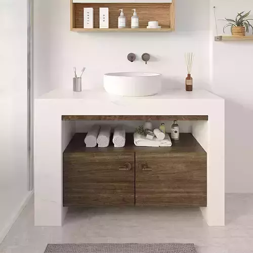 Bathroom vanity cabinet with bowl sink Free 3D model