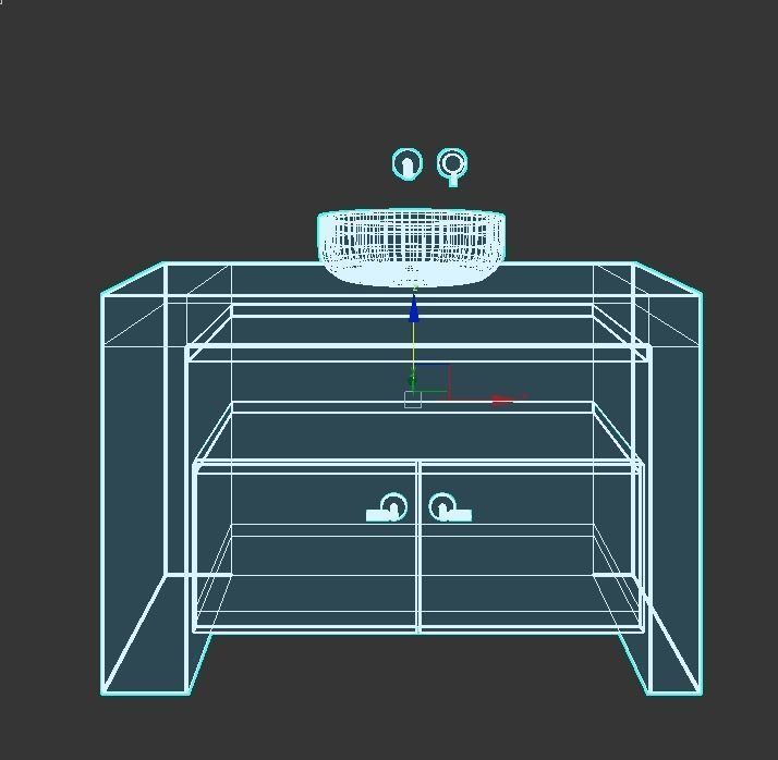 Bathroom vanity cabinet with bowl sink Free 3D model_11