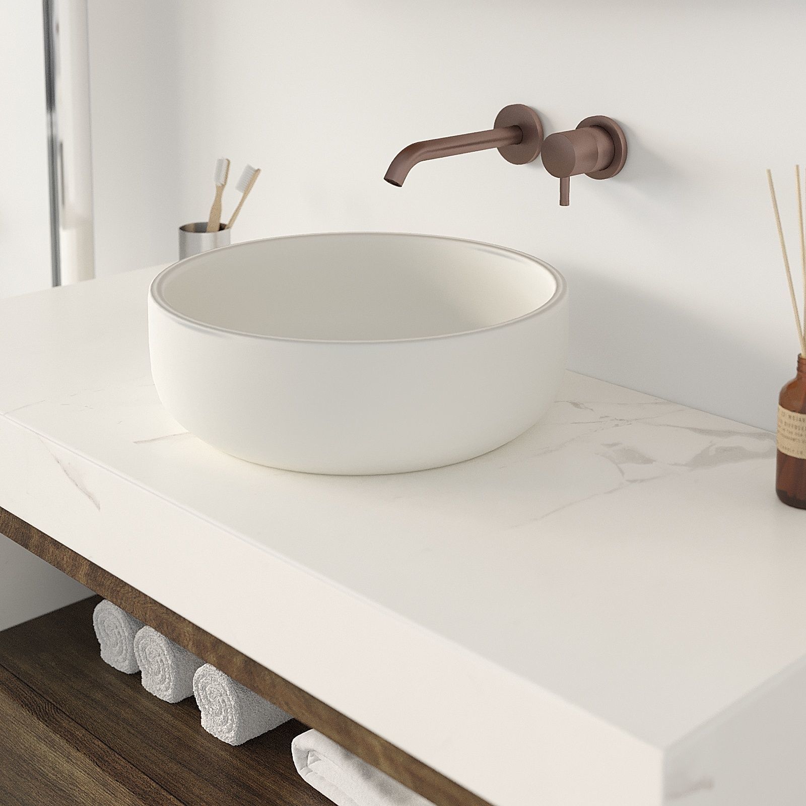 Bathroom vanity cabinet with bowl sink Free 3D model_5