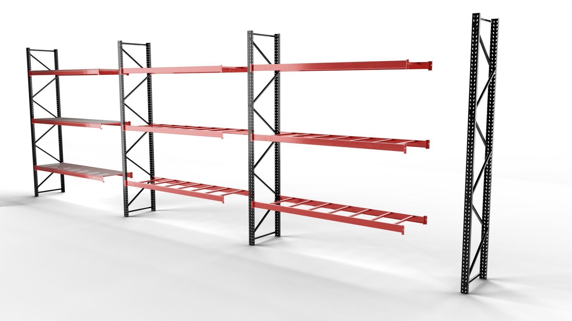 Industrial shelving unit 3D model_8