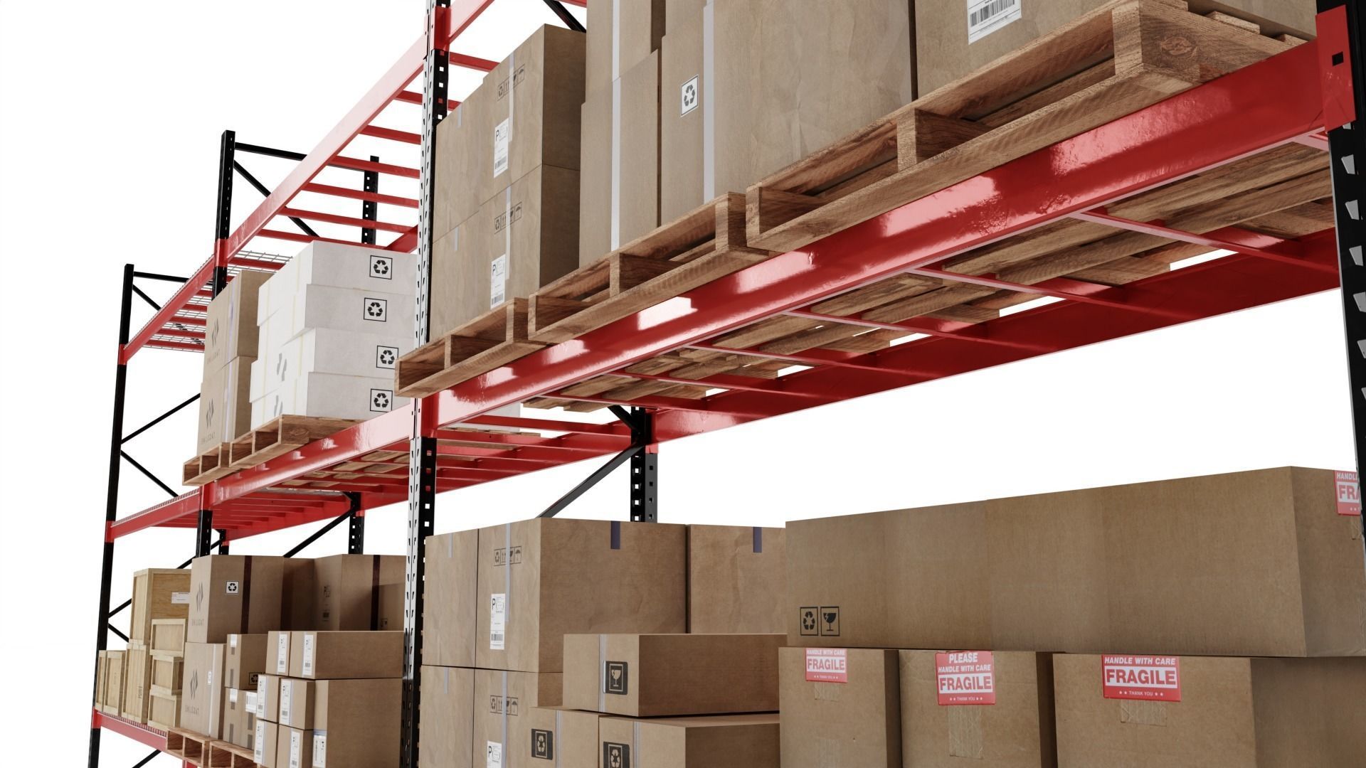 Industrial shelving unit 3D model_6