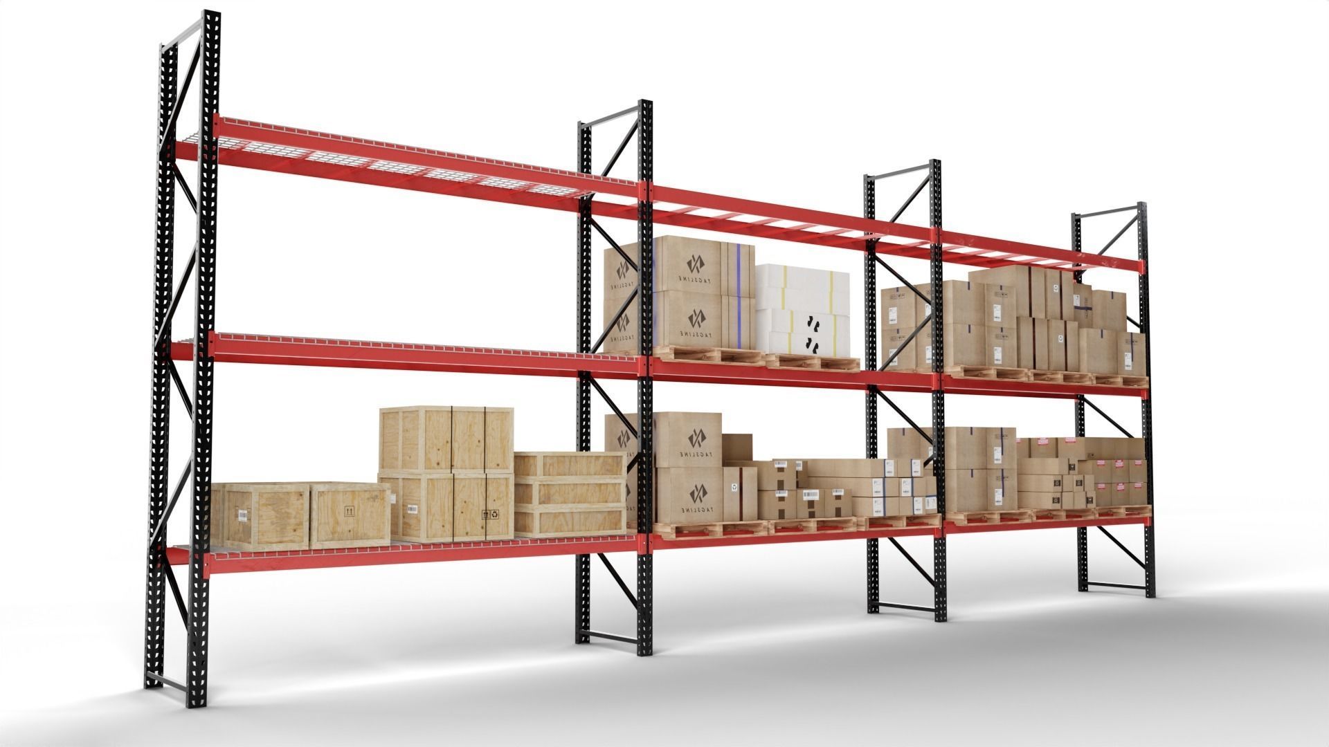 Industrial shelving unit 3D model_3