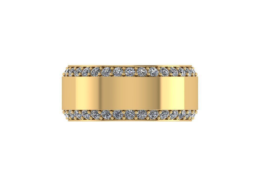 men weeding band with full diamonds all around-540 3D print model_1