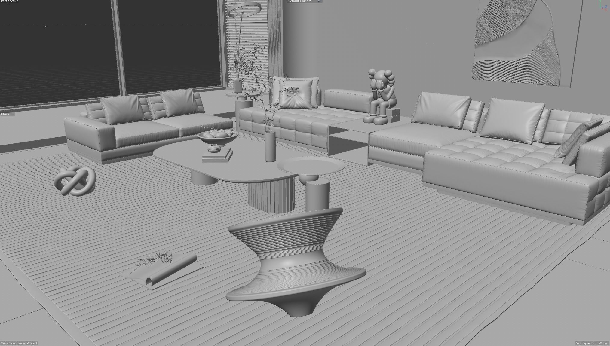 Living Room Interior Scene 3D model_7