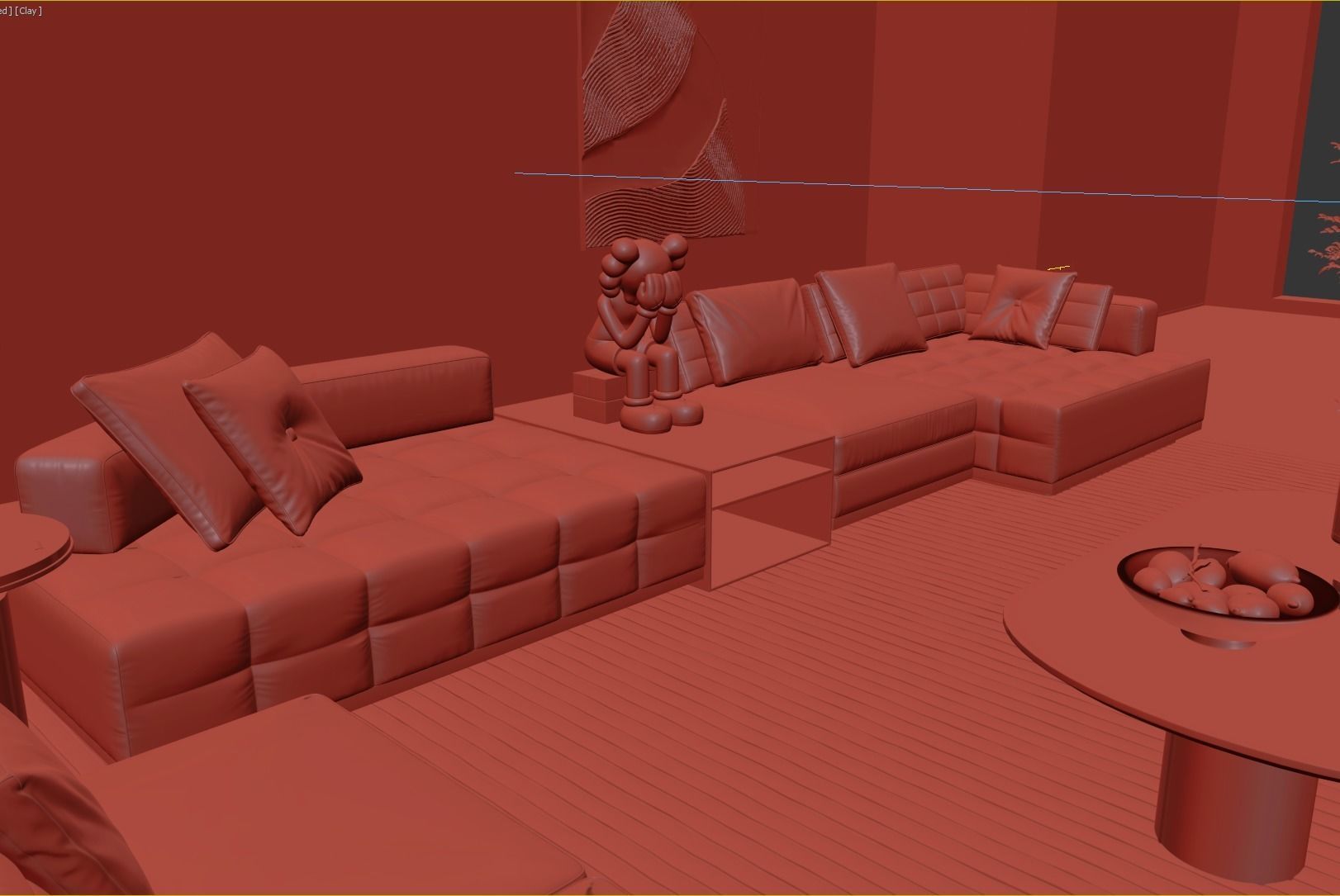 Living Room Interior Scene 3D model_5