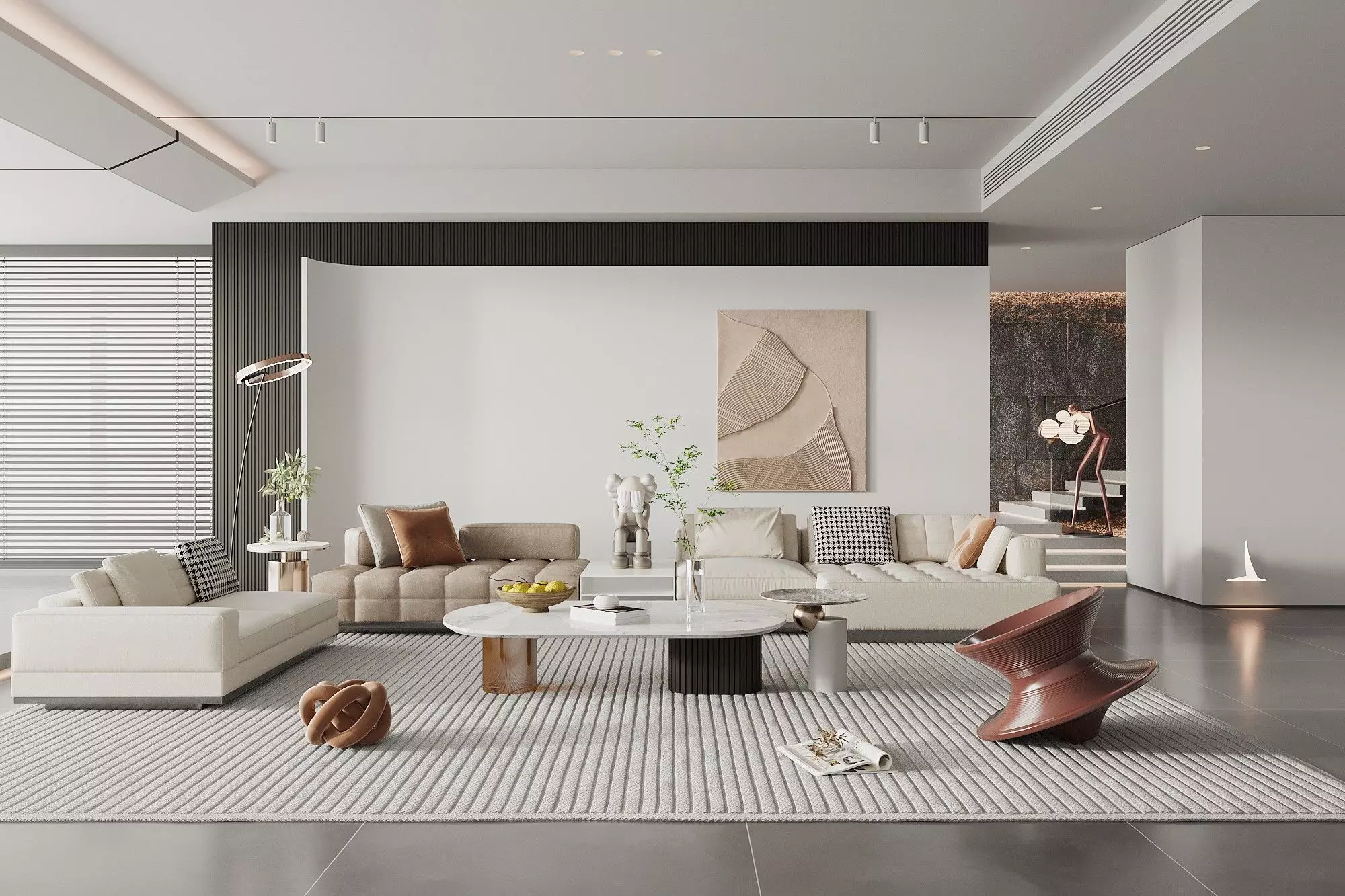 Living Room Interior Scene 3D model_0