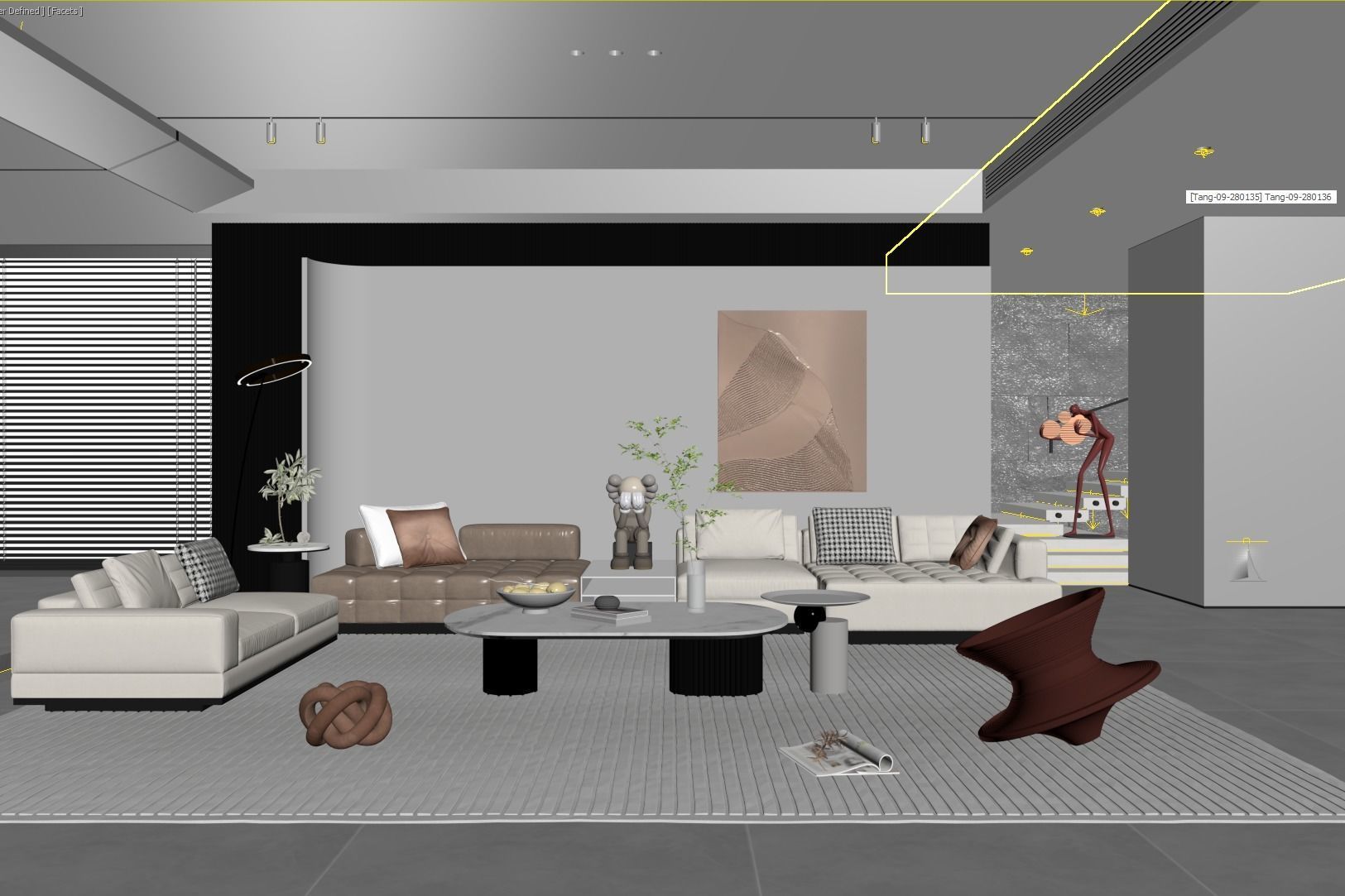 Living Room Interior Scene 3D model_1