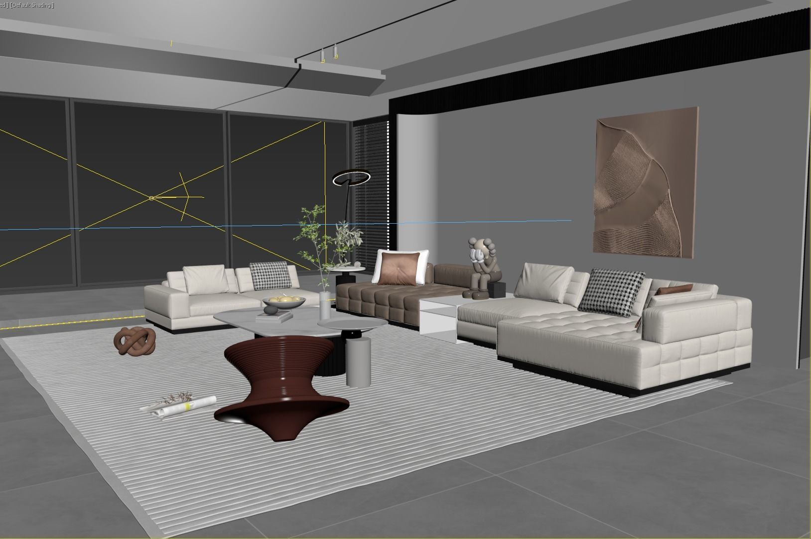Living Room Interior Scene 3D model_2