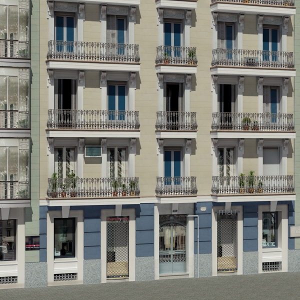 Building Collection 81-84 Low-poly 3D model_26