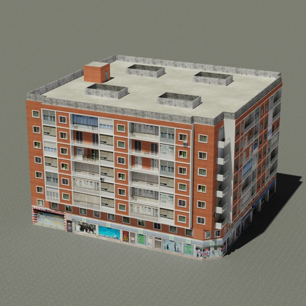 Building Collection 81-84 Low-poly 3D model_5