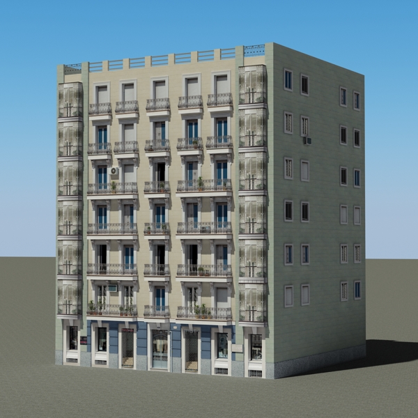 Building Collection 81-84 Low-poly 3D model_23