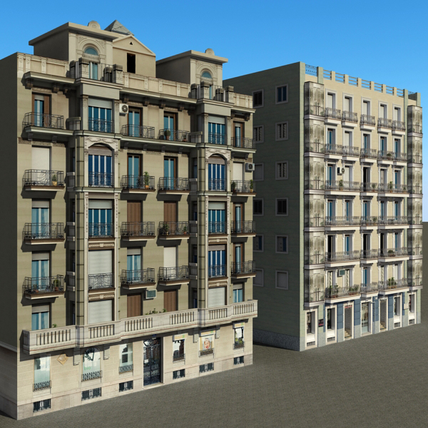 Building Collection 81-84 Low-poly 3D model_2