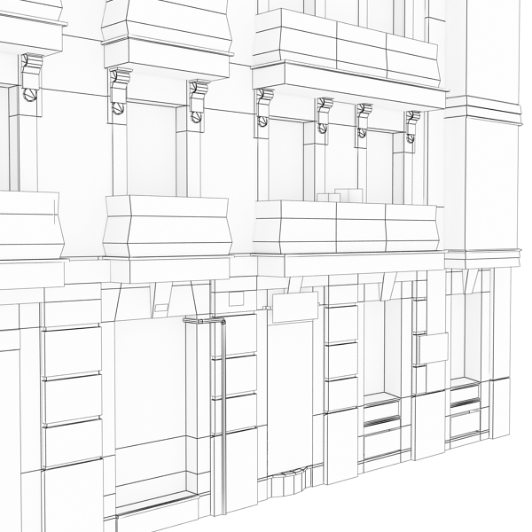 Building Collection 81-84 Low-poly 3D model_38