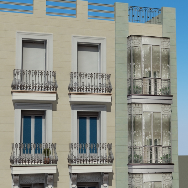 Building Collection 81-84 Low-poly 3D model_30