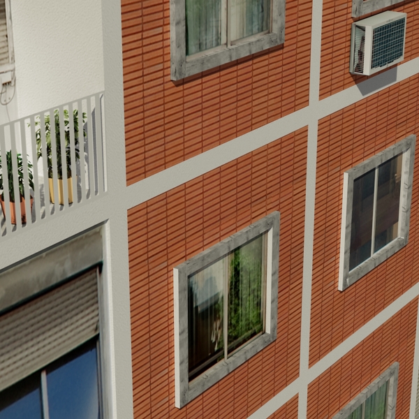 Building Collection 81-84 Low-poly 3D model_12